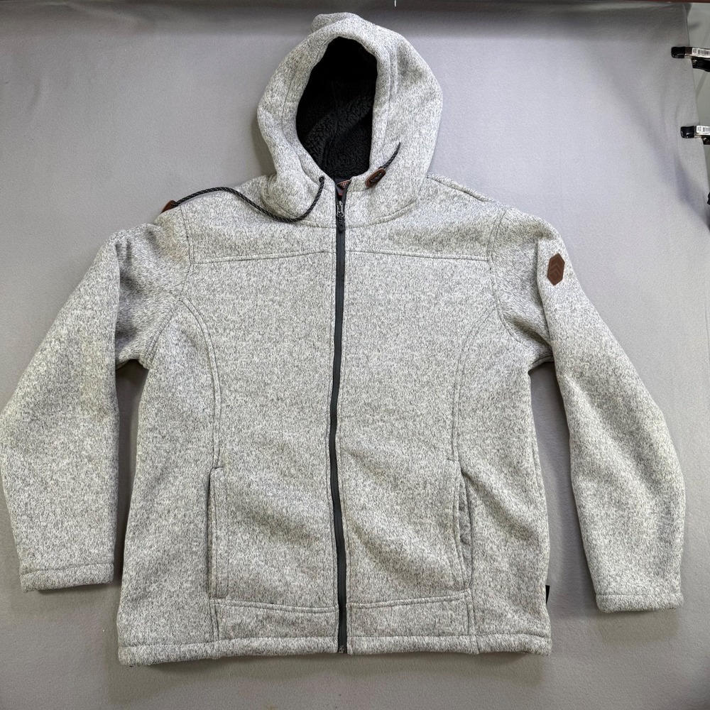 Free Country Fleece Lined Hooded Jacket Heather Grey‎ Size L